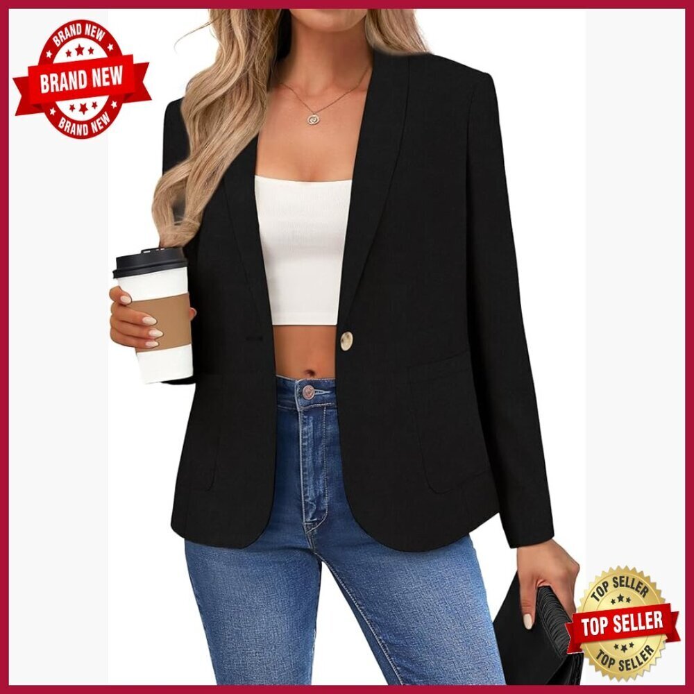 Linen Blend Blazer Shawl Lapel Lightweight Office Travel Jacket